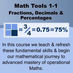 Math Tools 1-1: Fractions, Decimals & Percentages